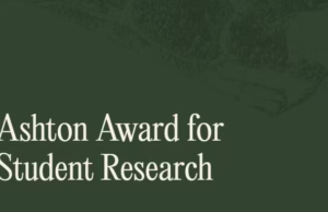 Ashton Award for Student Research 2025 (up to $4,000)
