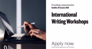 British Academy International Writing Workshops 2025 (up to £30,000)