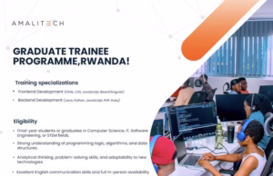 Amali Tech Graduate Trainee Programme 2025 for young Rwandans.
