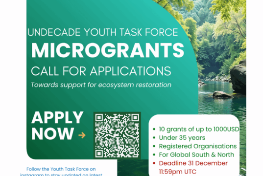UN DECADE Youth Task Force (YTF) Microgrants for Ecosystem Restoration 2026 ($10,000 total grant) un-decade-youth-task-force-(ytf)-microgrants-for-ecosystem-restoration-2026-($10,000-total-grant)