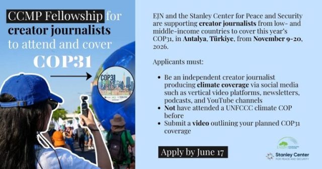 ejn-cop31-climate-change-media-partnership-reporting-fellowship-2026-for-creator-journalists
