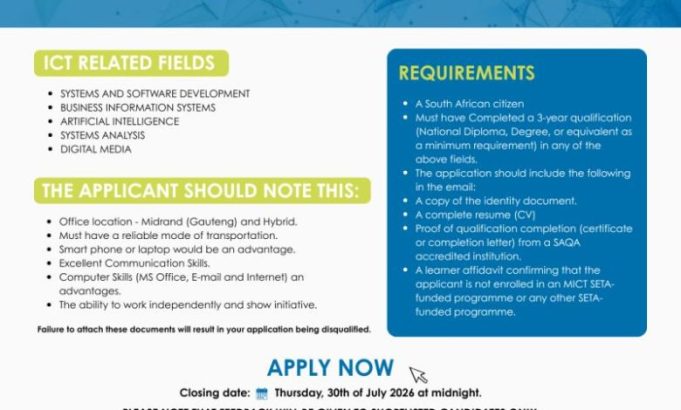 apply-now-for-the-mict-seta-and-samddra-12-month-ict-internship-for-gauteng-graduates