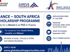 France-South Africa Scholarship Programme 2027 Opens Applications | Fully Funded Master’s and PhD Scholarships in France france-south-africa-scholarship-programme-2027-opens-applications-|-fully-funded-master’s-and-phd-scholarships-in-france