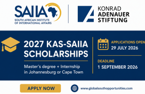 Applications Open for 2027 KAS-SAIIA Scholarships in South Africa | Fully Funded Master’s and Internship Programme applications-open-for-2027-kas-saiia-scholarships-in-south-africa-|-fully-funded-master’s-and-internship-programme