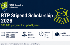 CQUniversity Australia Opens Applications for Research Training Program (RTP) Stipend Scholarship 2026 cquniversity-australia-opens-applications-for-research-training-program-(rtp)-stipend-scholarship-2026