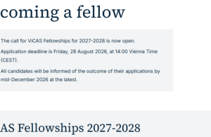 University of Vienna Opens Applications for Fully Funded ViCAS Fellowships 2027–2028 for International Scholars: Apply Now university-of-vienna-opens-applications-for-fully-funded-vicas-fellowships-2027–2028-for-international-scholars:-apply-now