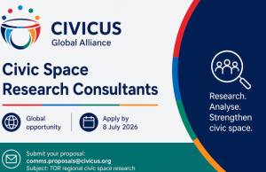 CIVICUS Opens Applications for Civic Space Research Consultants to Support Global Monitoring and Analysis – Apply By 8 July 2026 civicus-opens-applications-for-civic-space-research-consultants-to-support-global-monitoring-and-analysis-–-apply-by-8-july-2026