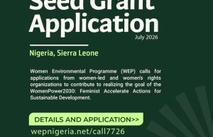 Women Environmental Programme (WEP) Opens 2026 Seed Grant Applications for Women-Led Organizations in Nigeria and Sierra Leone women-environmental-programme-(wep)-opens-2026-seed-grant-applications-for-women-led-organizations-in-nigeria-and-sierra-leone