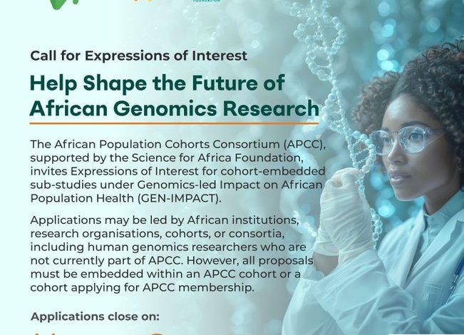 call-for-expressions-of-interest:-african-genomics-research-teams-invited-to-join-gen-impact-sub-studies-initiative-–-apply-by-14-august-2026 call-for-expressions-of-interest:-african-genomics-research-teams-invited-to-join-gen-impact-sub-studies-initiative-–-apply-by-14-august-2026