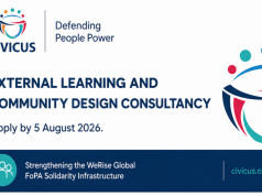 CIVICUS Invites Applications for External Learning and Community Design Consultancy to Strengthen Global WeRise Movement – Apply By 5 August 2026 civicus-invites-applications-for-external-learning-and-community-design-consultancy-to-strengthen-global-werise-movement-–-apply-by-5-august-2026