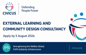 CIVICUS Invites Applications for External Learning and Community Design Consultancy to Strengthen Global WeRise Movement – Apply By 5 August 2026 civicus-invites-applications-for-external-learning-and-community-design-consultancy-to-strengthen-global-werise-movement-–-apply-by-5-august-2026