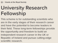 Royal Society Research Fellowship 2027: £1.9 Million Funding Opportunity for Early Career Scientists royal-society-research-fellowship-2027:-1.9-million-funding-opportunity-for-early-career-scientists