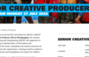 UNICEF UK Senior Creative Producer (Film & Photography) Job 2026 | Apply for £60,984 London Role unicef-uk-senior-creative-producer-(film-&-photography)-job-2026-|-apply-for-60,984-london-role