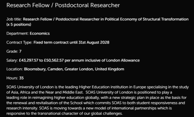 soas-university-opens-5-postdoctoral-research-fellow-positions-to-advance-sustainable-structural-transformation-research:-apply-now soas-university-opens-5-postdoctoral-research-fellow-positions-to-advance-sustainable-structural-transformation-research:-apply-now