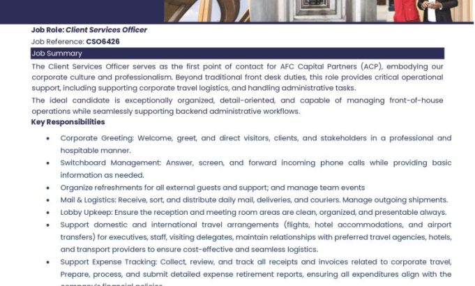 africa-finance-corporation-seeks-a-client-services-officer-–-apply-by-27-july-2026
