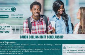 Canon Collins RMTF Scholarships for Postgraduate Study in South Africa 2027 canon-collins-rmtf-scholarships-for-postgraduate-study-in-south-africa-2027