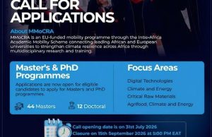 MMoCRA EU-Funded Mobility Programme Opens 95 Mobility Scholarship Opportunities for Climate Resilience Research and Training Across Africa mmocra-eu-funded-mobility-programme-opens-95-mobility-scholarship-opportunities-for-climate-resilience-research-and-training-across-africa