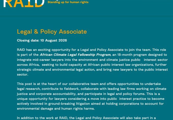 african-climate-legal-fellowship-program-announces-legal-and-policy-associate-opportunity-to-advance-climate-justice-across-africa-–-apply-by-10-august-2026 african-climate-legal-fellowship-program-announces-legal-and-policy-associate-opportunity-to-advance-climate-justice-across-africa-–-apply-by-10-august-2026