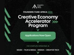 Founders Fund Africa Creative Economy Accelerator 2026 (up to $50,000) founders-fund-africa-creative-economy-accelerator-2026-(up-to-$50,000)