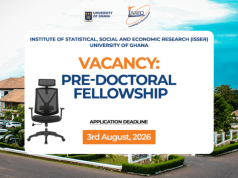 ISSER University of Ghana Opens Applications for 2026–2027 Pre-Doctoral Fellowship in Development Research: Apply isser-university-of-ghana-opens-applications-for-2026–2027-pre-doctoral-fellowship-in-development-research:-apply