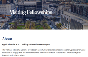 University of Melbourne Peter McMullin Centre on Statelessness Visiting Fellowship 2027 in Australia: Fully Funded Research Fellowship with Up to AUD 6,000 Support university-of-melbourne-peter-mcmullin-centre-on-statelessness-visiting-fellowship-2027-in-australia:-fully-funded-research-fellowship-with-up-to-aud-6,000-support