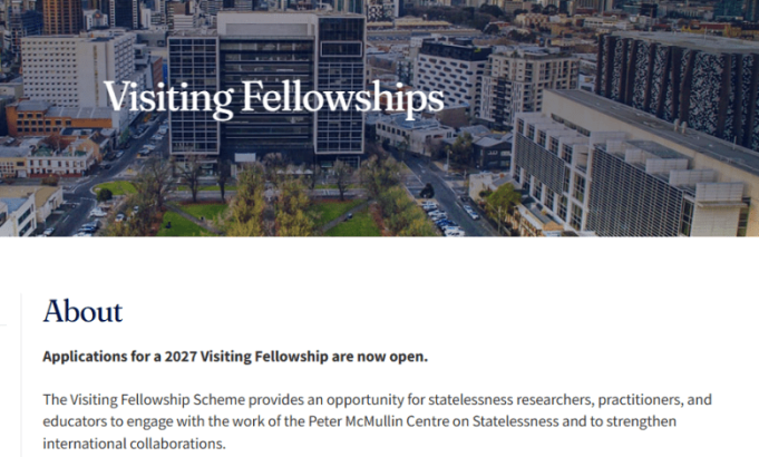 university-of-melbourne-peter-mcmullin-centre-on-statelessness-visiting-fellowship-2027-in-australia:-fully-funded-research-fellowship-with-up-to-aud-6,000-support university-of-melbourne-peter-mcmullin-centre-on-statelessness-visiting-fellowship-2027-in-australia:-fully-funded-research-fellowship-with-up-to-aud-6,000-support