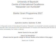 University of Bayreuth Alexander von Humboldt Starter Grant Programme 2027 in Germany: €10,000 Research Funding for International PhD Holders university-of-bayreuth-alexander-von-humboldt-starter-grant-programme-2027-in-germany:-e10,000-research-funding-for-international-phd-holders
