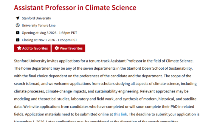 stanford-university-assistant-professor-in-climate-science-position-2026:-tenure-track-faculty-opportunity-in-the-united-states stanford-university-assistant-professor-in-climate-science-position-2026:-tenure-track-faculty-opportunity-in-the-united-states
