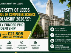 University of Leeds School of Computer Science Scholarship 2026/27: Fully Funded PhD Studentship with £21,805 Annual Stipend university-of-leeds-school-of-computer-science-scholarship-2026/27:-fully-funded-phd-studentship-with-21,805-annual-stipend
