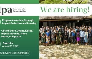 Innovations for Poverty Action (IPA)is Hiring a Program Associate, Strategic Impact Evaluation and Learning: Apply by 15 August 2026 innovations-for-poverty-action-(ipa)is-hiring-a-program-associate,-strategic-impact-evaluation-and-learning:-apply-by-15-august-2026
