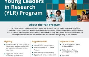 ACET Young Leaders in Research Grant 2027: Applications Open for Early-Career African Researchers acet-young-leaders-in-research-grant-2027:-applications-open-for-early-career-african-researchers