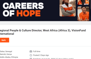 Calling Human Resources Professionals! VisionFund International has Opened Applications for a Regional People & Culture Director, West Africa (Africa 3, Work from Home Opportunity) calling-human-resources-professionals!-visionfund-international-has-opened-applications-for-a-regional-people-&-culture-director,-west-africa-(africa-3,-work-from-home-opportunity)
