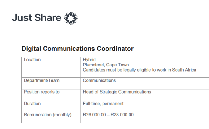get-up-to-r28,000-per-month:-apply-for-the-digital-communications-coordinator-position-at-just-share-sa-in-cape-town get-up-to-r28,000-per-month:-apply-for-the-digital-communications-coordinator-position-at-just-share-sa-in-cape-town