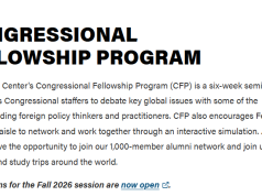 Wilson Center Congressional Fellowship Program Fall 2026: Call for Applications wilson-center-congressional-fellowship-program-fall-2026:-call-for-applications