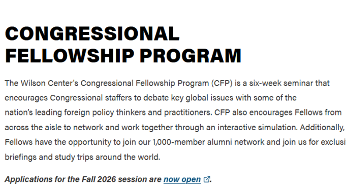 wilson-center-congressional-fellowship-program-fall-2026:-call-for-applications wilson-center-congressional-fellowship-program-fall-2026:-call-for-applications