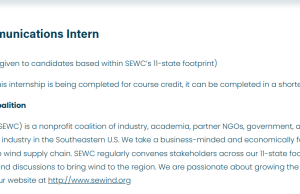 Get Paid to Build Your Communications Career: Southeastern Wind Coalition Opens Remote Social Media Internship 2026 get-paid-to-build-your-communications-career:-southeastern-wind-coalition-opens-remote-social-media-internship-2026