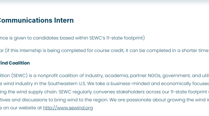 get-paid-to-build-your-communications-career:-southeastern-wind-coalition-opens-remote-social-media-internship-2026 get-paid-to-build-your-communications-career:-southeastern-wind-coalition-opens-remote-social-media-internship-2026