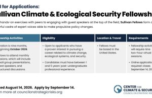 Call for Applications: Gordon R. Sullivan Climate and Ecological Security Fellowship 2026–2027 call-for-applications:-gordon-r.-sullivan-climate-and-ecological-security-fellowship-2026–2027