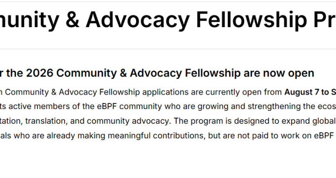 ebpf-community-&-advocacy-fellowship-2026:-earn-$1,500-monthly-to-build-open-source-resources-and-grow-the-global-ebpf-community