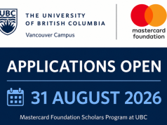 Mastercard Foundation Scholars Program at UBC 2027: Applications Open on 31 August 2026 mastercard-foundation-scholars-program-at-ubc-2027:-applications-open-on-31-august-2026