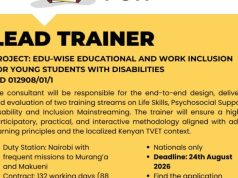 Call Africa Kenya Seeks a Lead Trainer on Life Skills, Psychosocial Support, Disability and Inclusion Mainstreaming – Apply by 24 August 2026 call-africa-kenya-seeks-a-lead-trainer-on-life-skills,-psychosocial-support,-disability-and-inclusion-mainstreaming-–-apply-by-24-august-2026