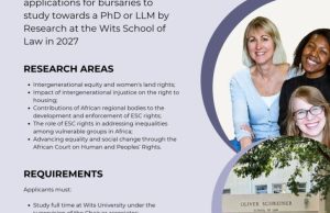 Wits University PhD and LLM Bursaries 2027: Funding for African Law and Social Justice Researchers wits-university-phd-and-llm-bursaries-2027:-funding-for-african-law-and-social-justice-researchers