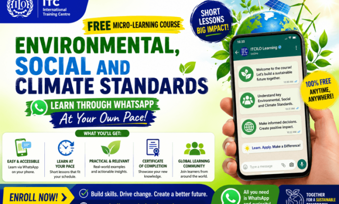 free-itcilo-micro-learning-course-on-environmental,-social-and-climate-standards:-learn-through-whatsapp-at-your-own-pace free-itcilo-micro-learning-course-on-environmental,-social-and-climate-standards:-learn-through-whatsapp-at-your-own-pace