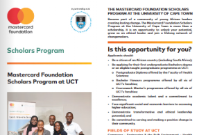 University of Cape Town Mastercard Foundation Scholars Program 2027 for African Students university-of-cape-town-mastercard-foundation-scholars-program-2027-for-african-students
