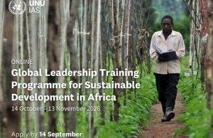 Call for Applicants: Global Leadership Training Programme for Sustainable Development in Africa – Apply by 14 September 2026 call-for-applicants:-global-leadership-training-programme-for-sustainable-development-in-africa-–-apply-by-14-september-2026