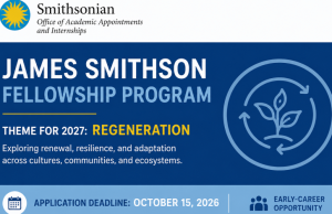 James Smithson Fellowship 2027 Opens Applications for Early-Career Postdoctoral Researchers james-smithson-fellowship-2027-opens-applications-for-early-career-postdoctoral-researchers