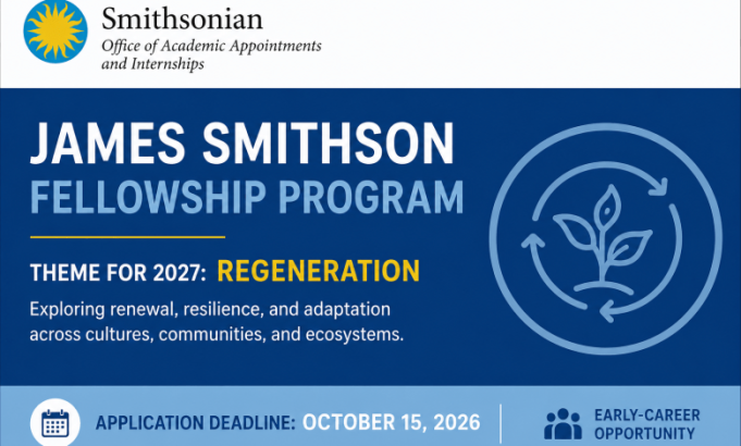 james-smithson-fellowship-2027-opens-applications-for-early-career-postdoctoral-researchers james-smithson-fellowship-2027-opens-applications-for-early-career-postdoctoral-researchers