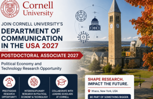 Join Cornell University’s Department of Communication in the USA 2027 as a Postdoctoral Associate 2027 | Political Economy and Technology Research Opportunity join-cornell-university’s-department-of-communication-in-the-usa-2027-as-a-postdoctoral-associate-2027-|-political-economy-and-technology-research-opportunity