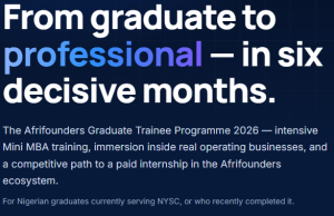 Afrifounders Graduate Trainee Programme 2026: Six-Month Career Development Opportunity for Nigerian Graduates afrifounders-graduate-trainee-programme-2026:-six-month-career-development-opportunity-for-nigerian-graduates