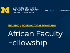 University of Michigan African Faculty Fellowship 2027: Fully Funded AI in Science Fellowship for Africa-Based Researchers university-of-michigan-african-faculty-fellowship-2027:-fully-funded-ai-in-science-fellowship-for-africa-based-researchers